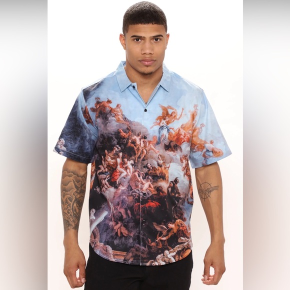 Renaissance Short Sleeve Woven Top - Multi Color - Picture 1 of 15